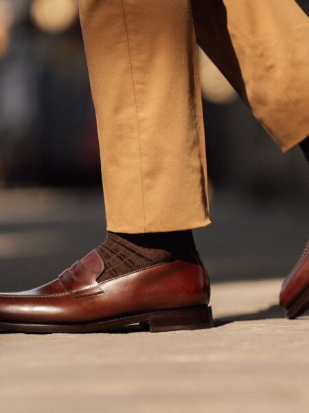 Mokasina Penny Tapered Kordovan Debuttant — Kafe e Errët