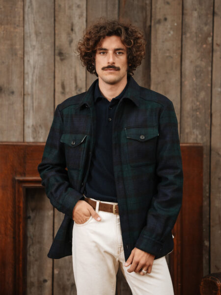 Xhaketë Overshirt Taggia — Blu e Errët dhe Jeshile Motiv Katrorësh